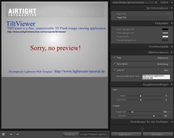 Lightroom Web Template : Airtight TiltViewer, lightroom-tutorial.de