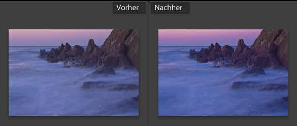 Vorher/nacher HSL Sättigung 