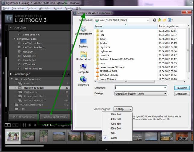 Daishow video Export in HD klein